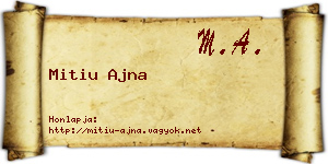 Mitiu Ajna névjegykártya